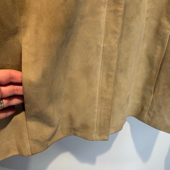 Talbots Tan Goat Suede Zip Front Jacket - size 8 - Picture 3 of 8